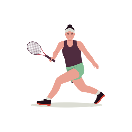 Female playing tennis  Illustration