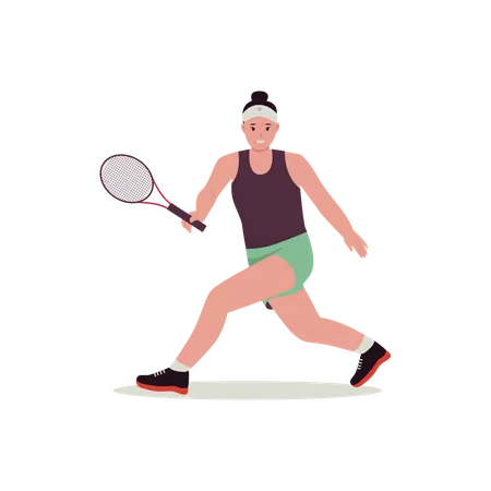 Female playing tennis  Illustration