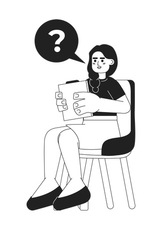Female podcast host interviewing guest man  Illustration