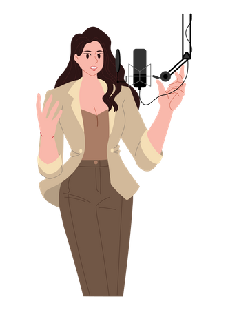 Female podcaster Illustration