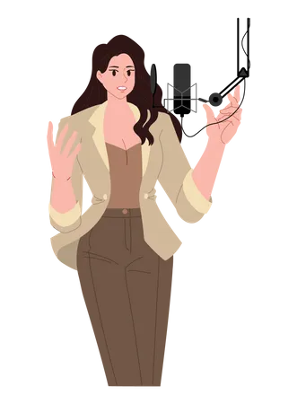 Female podcaster  Illustration