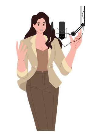 Female podcaster  Illustration