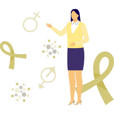 Female pointing gender virus  Illustration