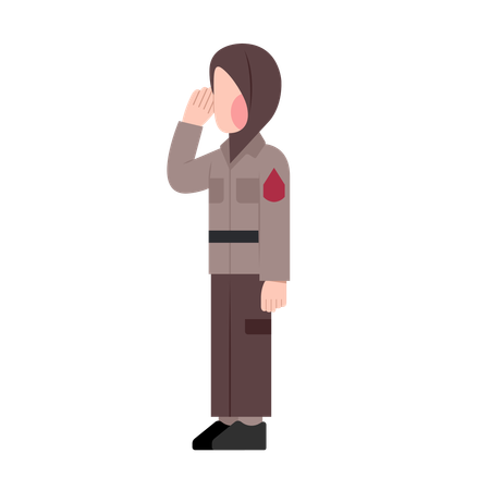 Female police office doing salute  Illustration