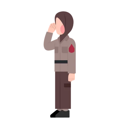 Female police office doing salute  Illustration