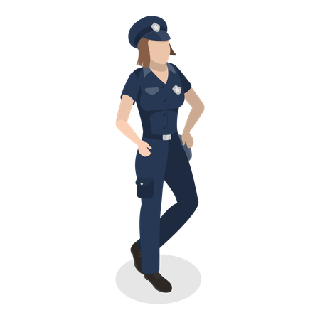 女性警察官  イラスト