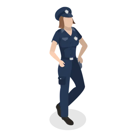 女性警察官  イラスト