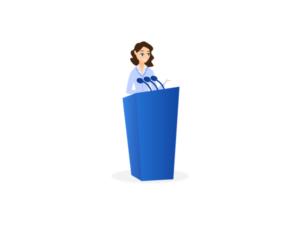 Female politician doing Election Debate  Illustration