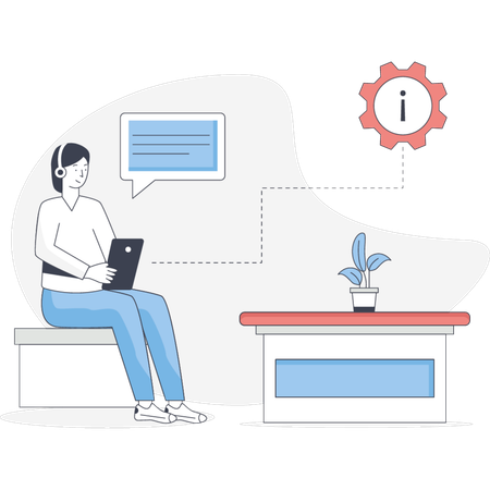 Female presenting customer services  Illustration