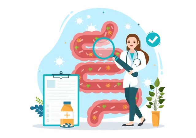 Female proctology specialist  Illustration