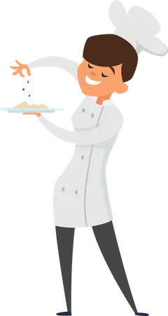 Illustrations Male Female Professional Chef Action Poses Illustration