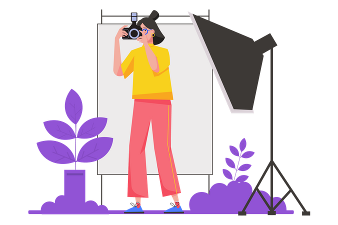 Female professional photographer  Illustration