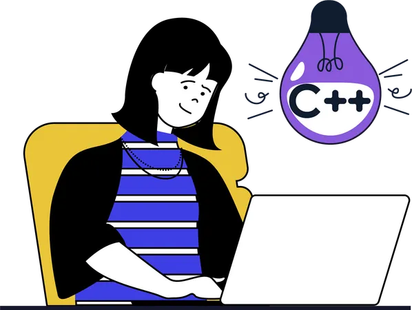 Female programmer get developing idea  Illustration