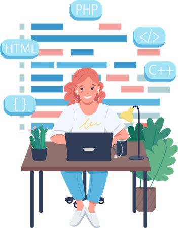 Female programmer  Illustration