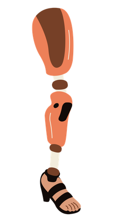 Female prosthetic leg  Illustration