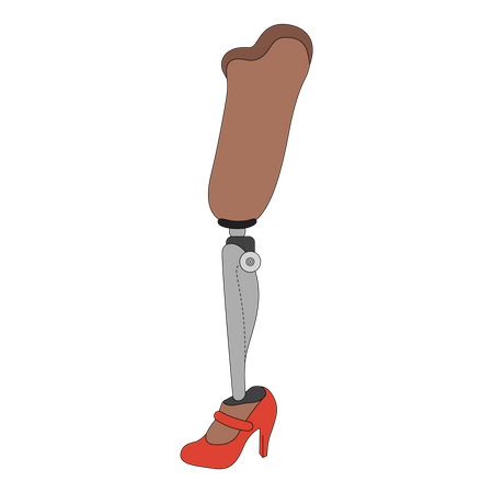 Female prosthetic leg  Illustration