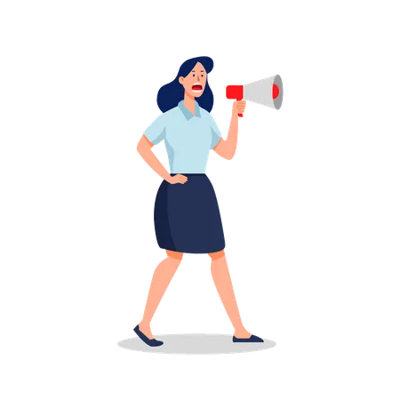 Female protester  Illustration