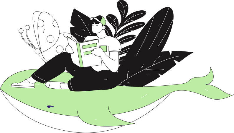 Female reading book  Illustration