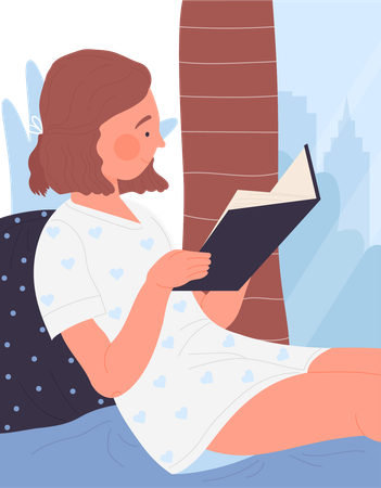 Female reading book  Illustration