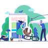 reading news illustrations free
