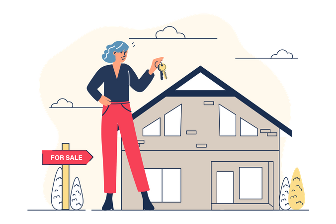 Female real estate agent Illustration