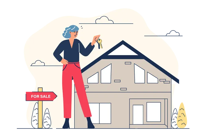 Female real estate agent Illustration