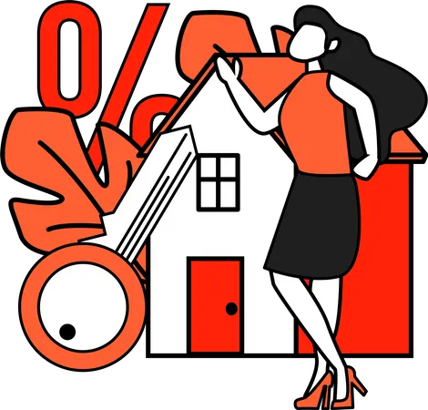 Female real estate broker  Illustration