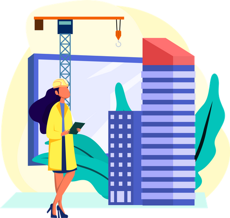 Female real estate developer  Illustration