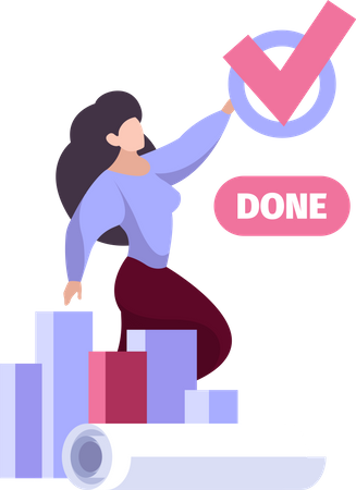 Female real estate investor invested money  Illustration