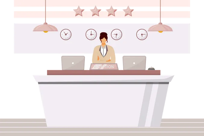 Female receptionist Illustration