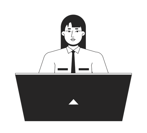 Female receptionist office worker  Illustration