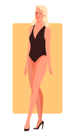 Female rectangular body shape  Illustration