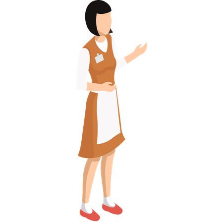 Female restaurant waiter Illustration