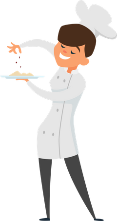 Female restaurant waiter  Illustration