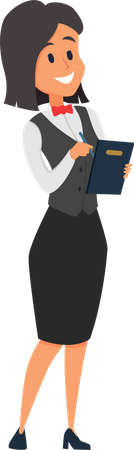 Female restaurant waitress  Illustration