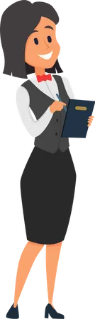 Female restaurant waitress  Illustration