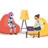 female robot illustration free download