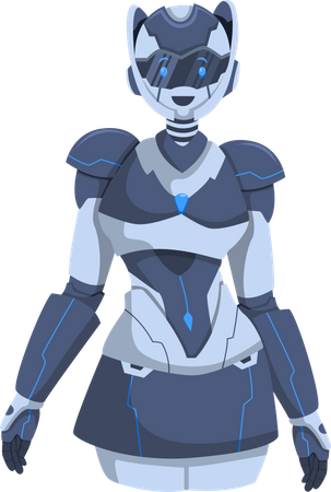 Female Robot Character  Illustration