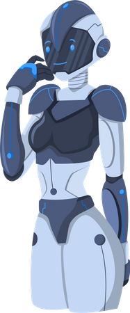 Female Robot Character  Illustration