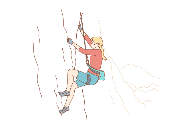 Female rock climber  Illustration