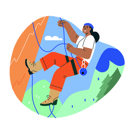 Female rock climber Rock climbing  Illustration