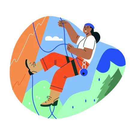 Female rock climber Rock climbing  Illustration