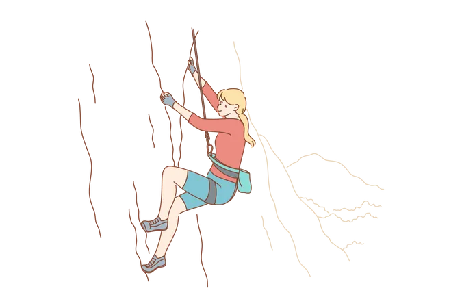 Female rock climber  Illustration