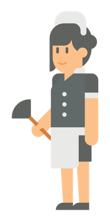 Female room cleaner  Illustration