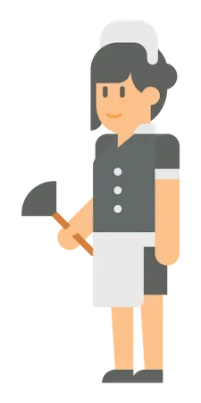 Female room cleaner  Illustration