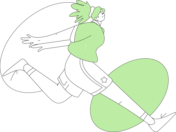 女性ランナー  イラスト