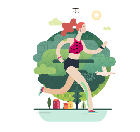 Female runner  Illustration