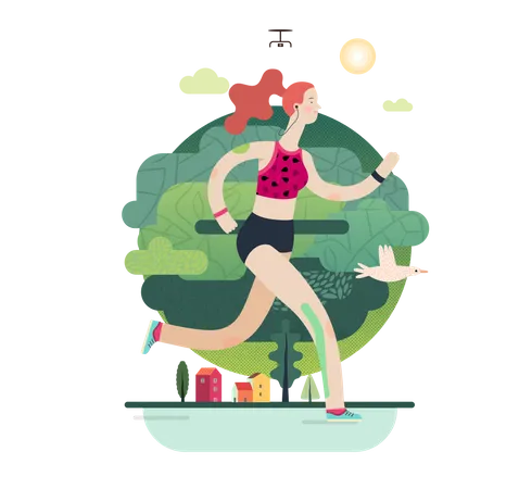 Female runner  Illustration