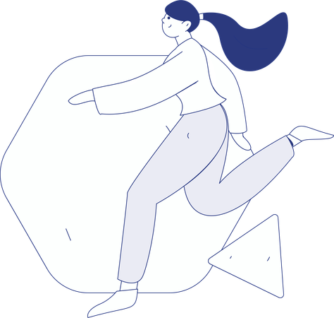 走る女性ランナー  イラスト