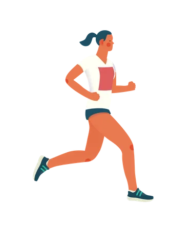 Female runner running Illustration